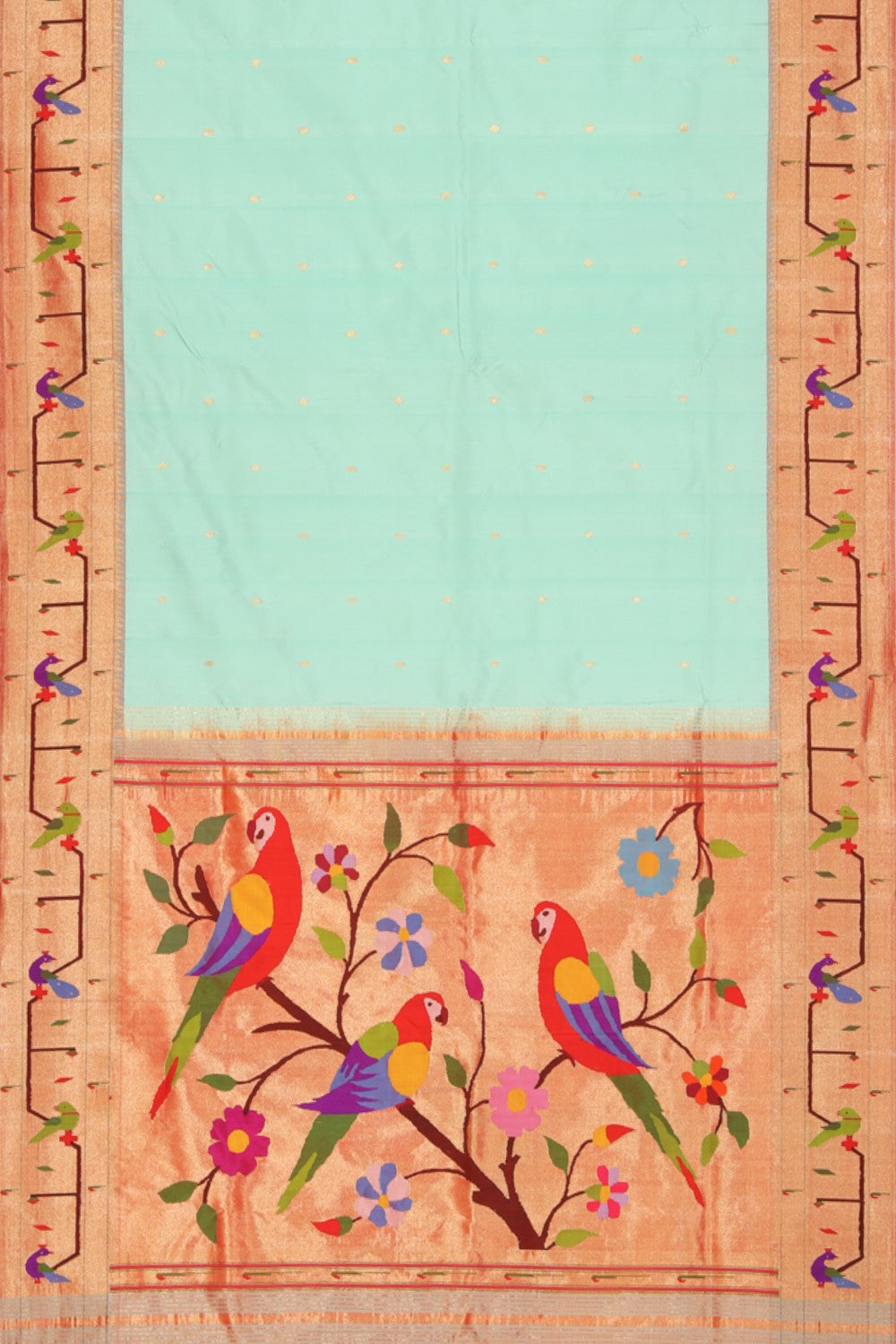 Image of Paithani Silk Sea Green Saree